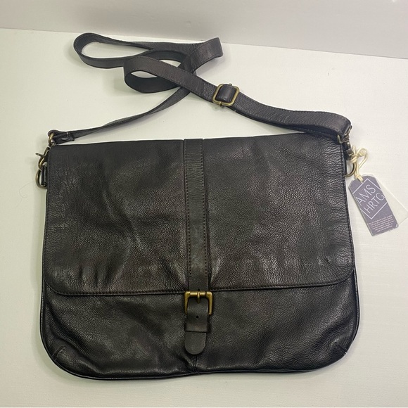Leather messenger crossbody Amsterdam Heritage black - Picture 1 of 12